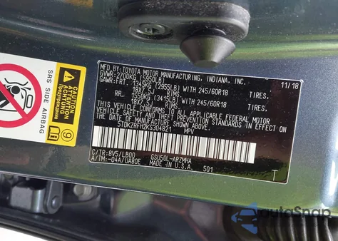 2019 Toyota Highlander Xle из США, поврежденный, VIN 5TDKZRFH2KS304821